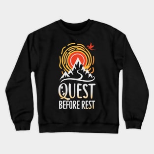 Quest Before Rest - Lonely Mountain by Sunset - Fantasy Crewneck Sweatshirt